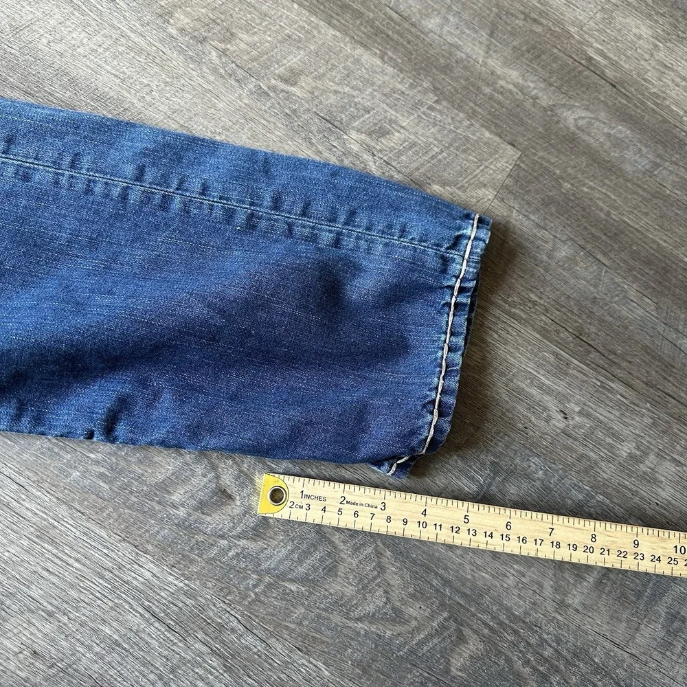 True Religion Men's Blue Ricky Super QT‎ Jeans Mb3 Thick Stitch Semetary Keef